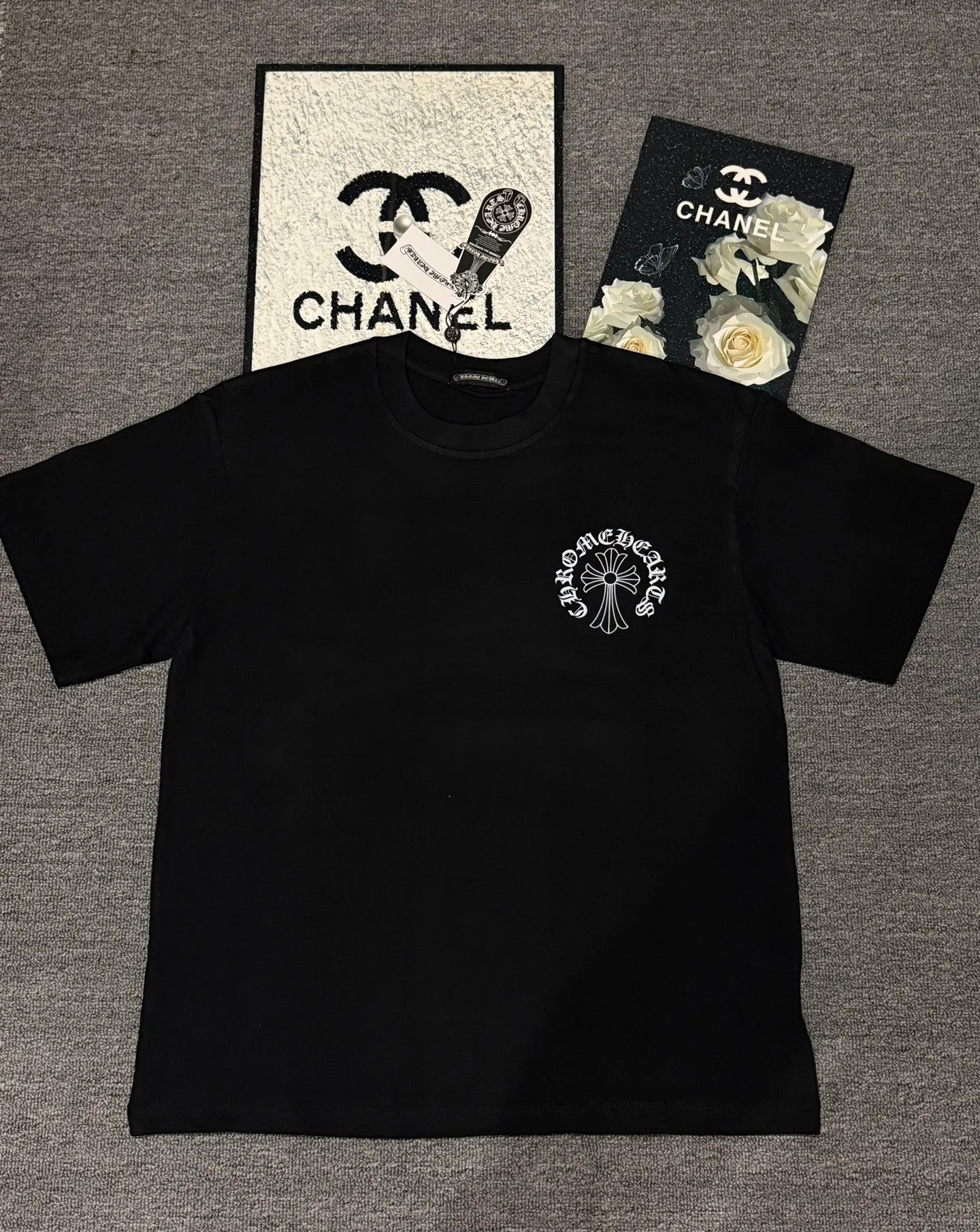 （ ） :YH 016 CH LOGO 1:1 Same Style 32 Breathable 1x 1 oversize 1:1 :White Black Size:S-XL